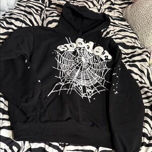 Black Spiderweb Graphic Hoodie - Unbranded